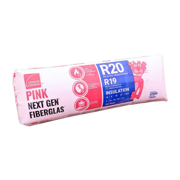 R20 15" X 47" Pink Next Gen™ Fiberglas® Wood Insulation 78.3sf/Bag