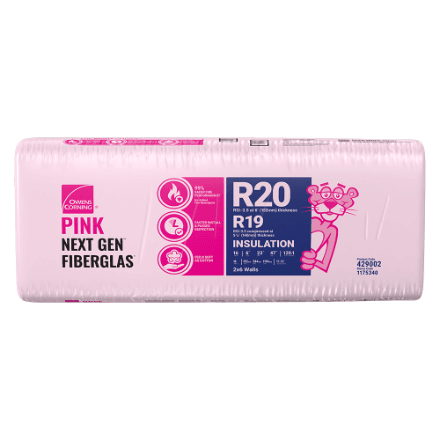 R20 15" X 47" Pink Next Gen™ Fiberglas® Wood Insulation 78.3sf/Bag