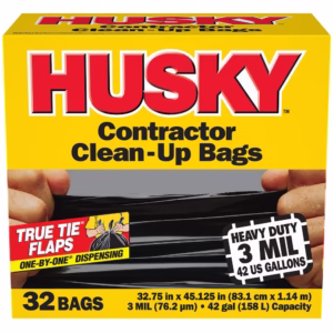 Husky Contractor Clean-Up Bags - 158 L Capacity (32-Count)
