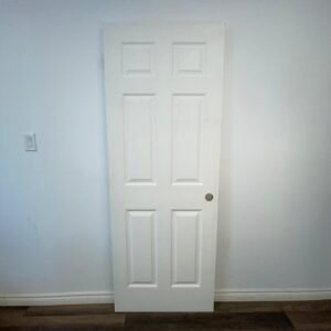18-inch x 80-inch Primed 6-Panel Hollow Core Textured Interior Door