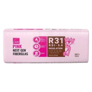 R-31 Owens Corning Pink Next Gen Fiberglass Insulation | 24" x 48" x 9.25" (64 sq. ft.)