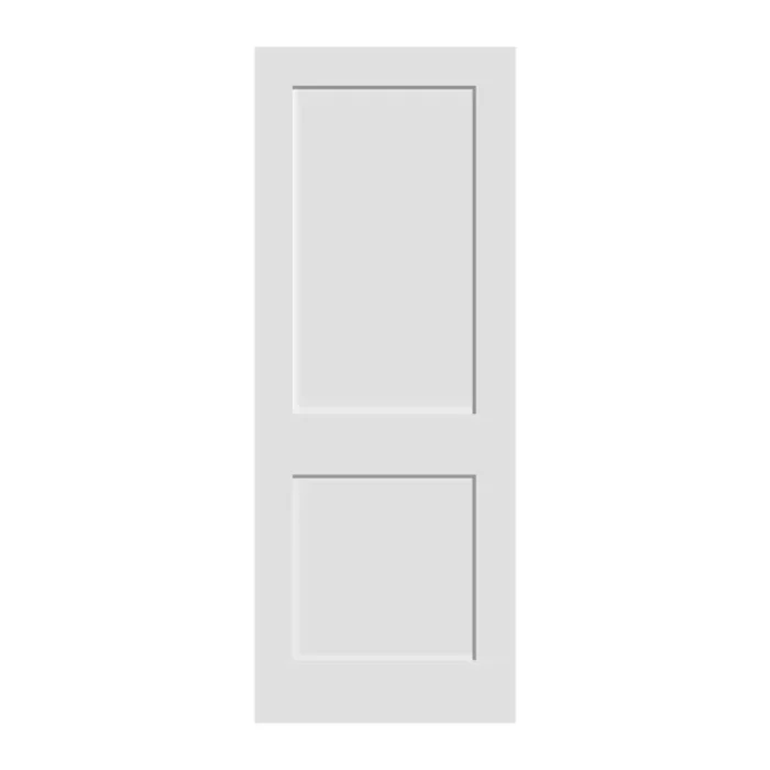 2 Panel Shaker Solid Core Interior Door in white, modern MDF slab design