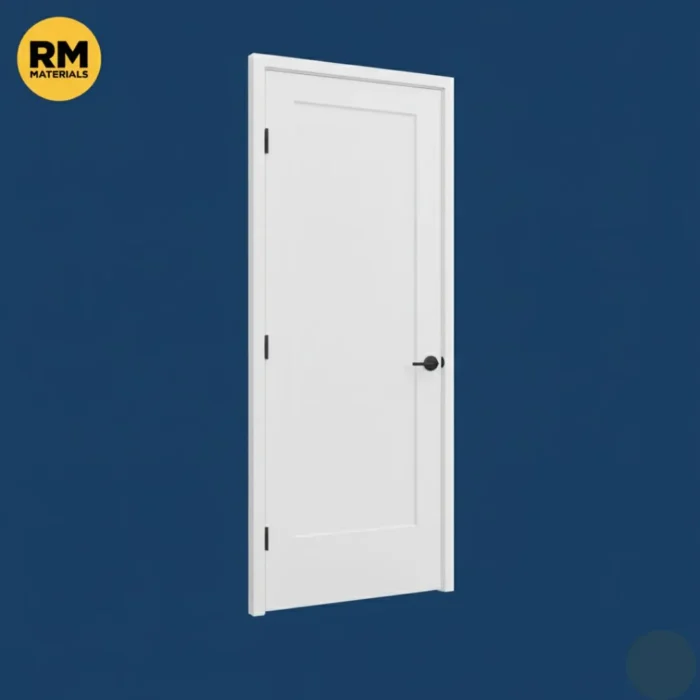 Installed 1 Panel Shaker Solid Core Interior Door in Modern Room