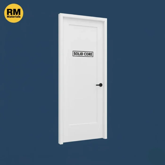 1 Panel Shaker Solid Core Prehung Interior Door – Primed White Finish