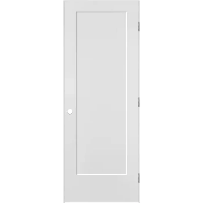 “1 Panel Shaker Solid Core Door Slab with smooth primed surface, ready for paint and noise reduction.”