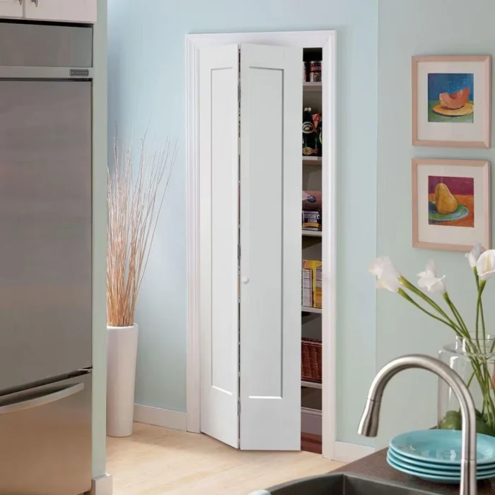 Bifold 1-Panel Shaker Hollow Core Interior Door – Primed White