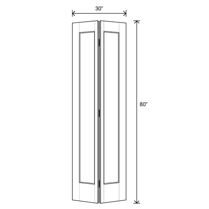 Bifold 1-Panel Shaker Hollow Core Interior Door – Primed White