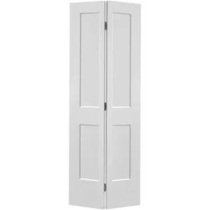 2-panel shaker bifold door primed white closed view