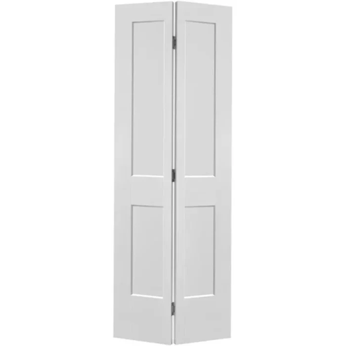 2-panel shaker bifold door primed white closed view