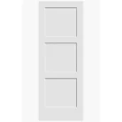 “3 Panel Shaker Solid Core Door Slab with primed finish, solid wood core, paint-ready, and sound-reducing.”