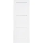 “3 Panel Shaker Solid Core Door Slab with primed finish, solid wood core, paint-ready, and sound-reducing.”