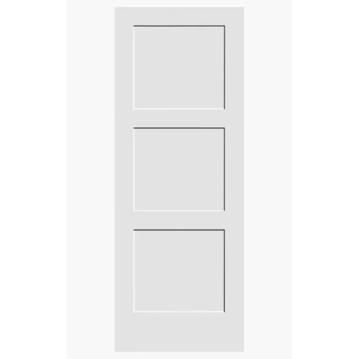 3 Panel Shaker Solid Core Interior Door – Primed and Paint-Ready Slab