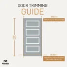 5 Panel Shaker Solid Core Interior Door – White Primed Modern Door