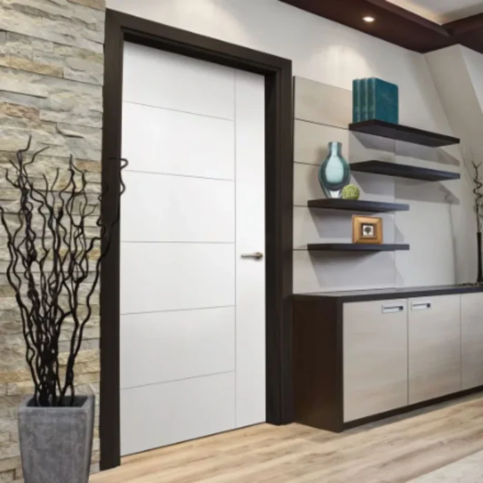 Berkley Solid Core Interior Door – Modern Flush White Primed for Home Renovation