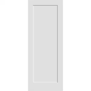 Shaker solid core interior door with 1-panel design, primed and ready for paint