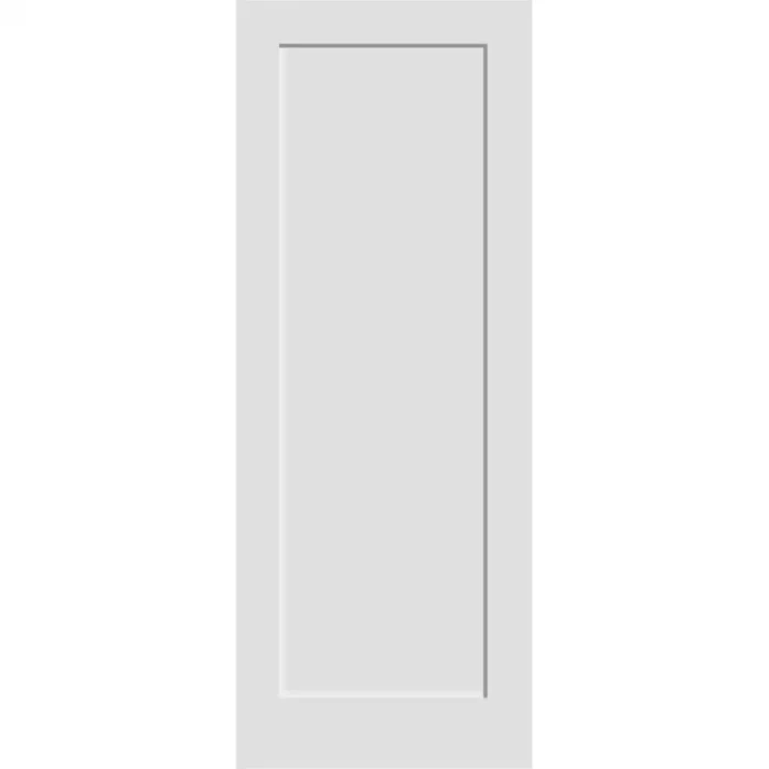 Shaker solid core interior door with 1-panel design, primed and ready for paint