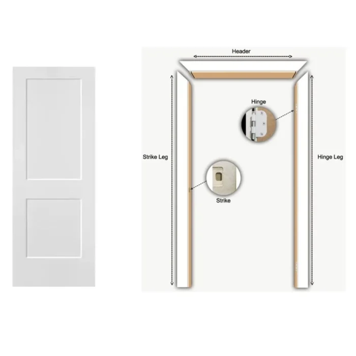 2 Panel Shaker Hollow Core Interior Door with U-Channel Kit