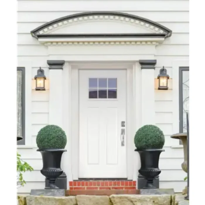 6 Lite Over 2 Panel White Steel Exterior Door with Clear Glass Installed