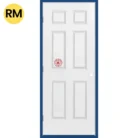 Prehung 6 Panel 20-Min Fire Rated Interior Door Front View