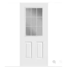 9 Lite Over 2 Panel White Clear Glass High Definition Steel Exterior Door