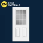 White High Definition Steel Door with 9 Lite Clear Glass Grid