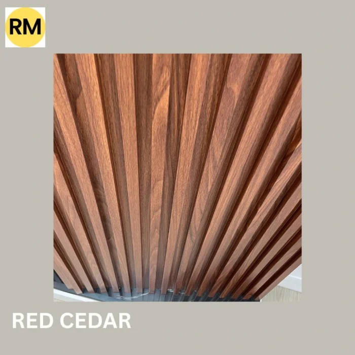 Red Cedar WPC Slatted Wall Panel with Vertical Fluted Lines