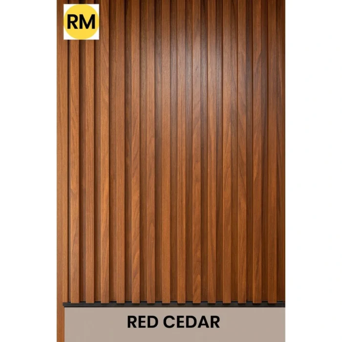 Modern Red Cedar Fluted Wall Panel Installed in Interior Space