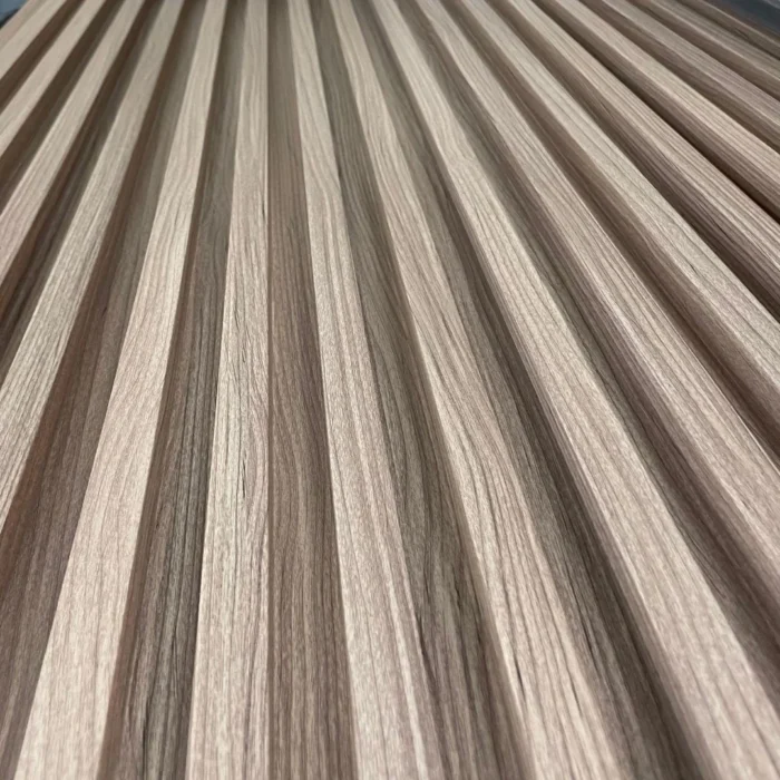 Birch WPC fluted wall panels 4-track modern interior wall design