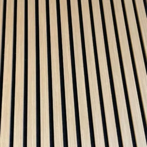 2ft Brown Acoustic Panel – Close-Up Slat Texture View brown acoustic panel close up slat texture PET felt Ontario