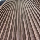 Zebrano fluted louver wall panels commercial interior Toronto