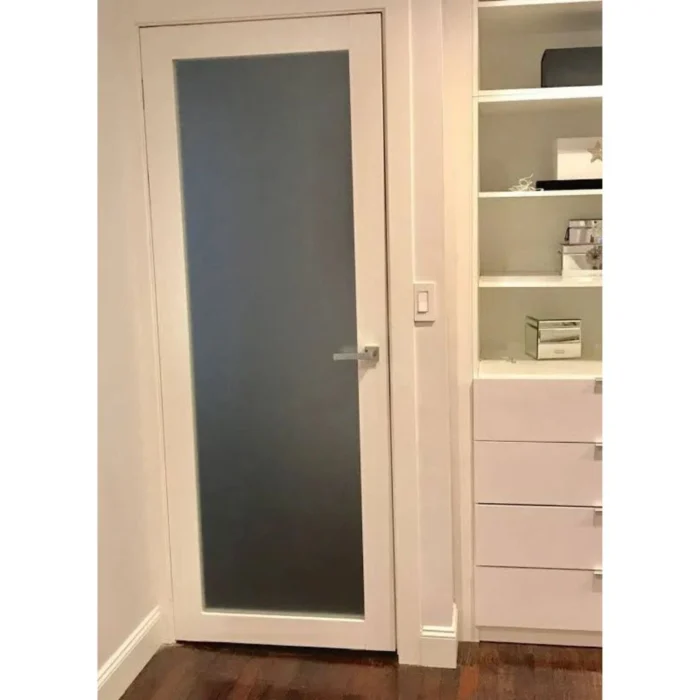 Interior frosted glass solid core door slab shaker style