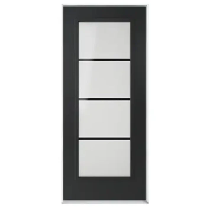 4 Lite Polytex Steel Prestige Collection Exterior Door with glass inserts for residential entryway