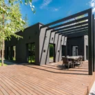 Exterior pressure treated lumber for shed pergola and landscape construction