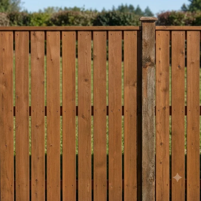 Installed Pressure Treated Privacy Fence Pressure Treated 1x6 Wood Privacy Fence Installed in Residential Backyard