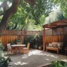 Installed pressure treated boards and lumber used for an outdoor residential project
