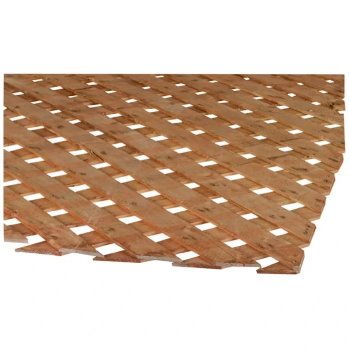 Pressure treated brown lattice panel available in 1 ft 2 ft and 4 ft x 8 ft sizes