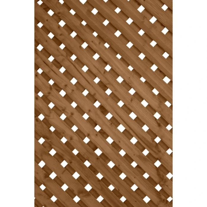 Pressure treated brown privacy lattice panel, for fences, decks and outdoor screens