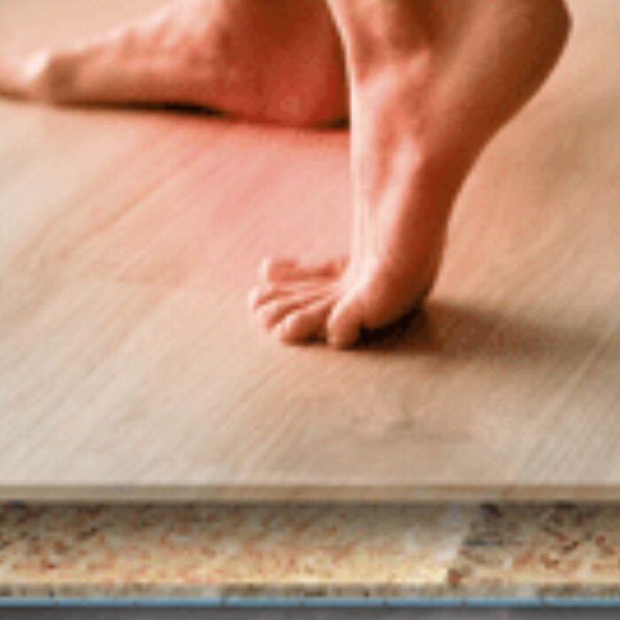 DRICORE subfloor panels create a thermal break from cold concrete basement floors for warmer floors