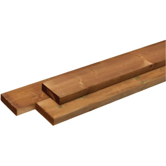 3 Pieces Pressure Treated 2 x 6 Premium Brown Lumber 3 pieces of pressure treated 2 x 6 brown lumber side view