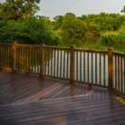 Pressure treated 2 x 6 brown lumber for deck and fence construction